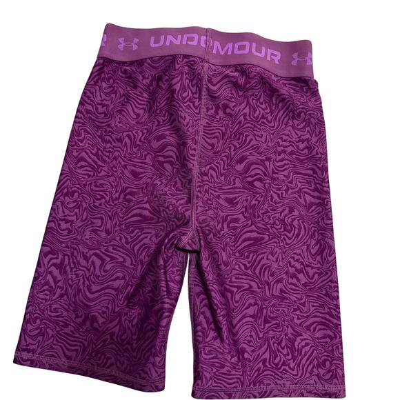 Under Armour fitted shorts purple long biker sz S flattering womens activewear - Picture 9 of 11